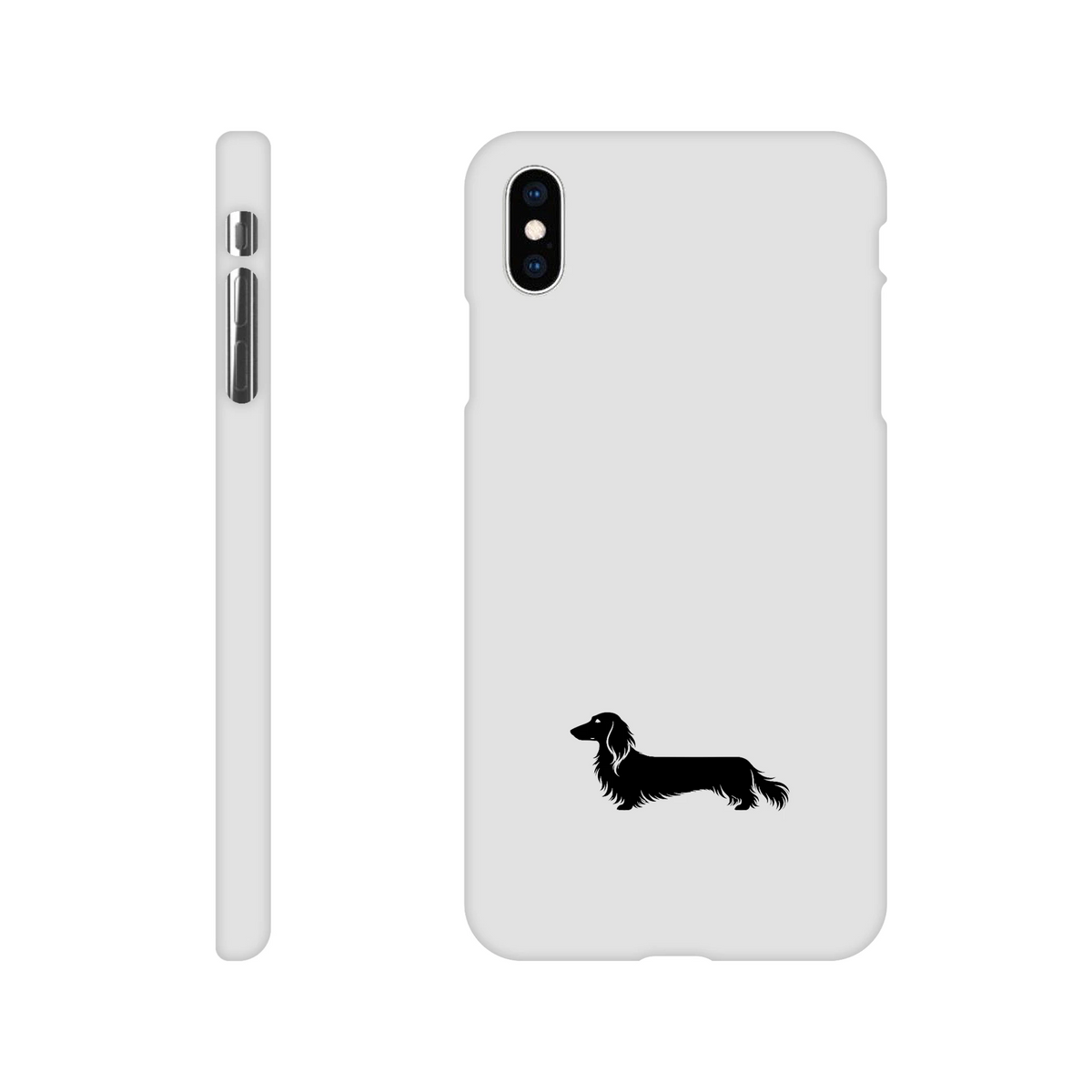 Langhaardackel iPhone Handyhülle „Finn“ - iPhone XS Max Weiß