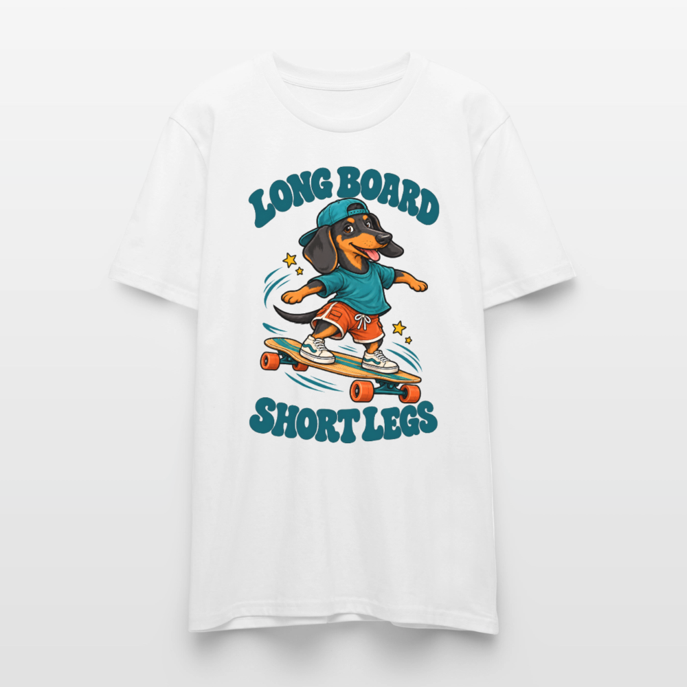 Dackel T-Shirt „Long Board Short Legs“ – Unisex - Weiß