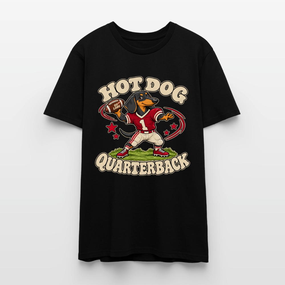 Dackel T-Shirt „Hot Dog Quarterback“ – Unisex -