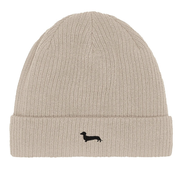 Dackel Baumwoll-Beanie "Pablo" - Motiv schwarz