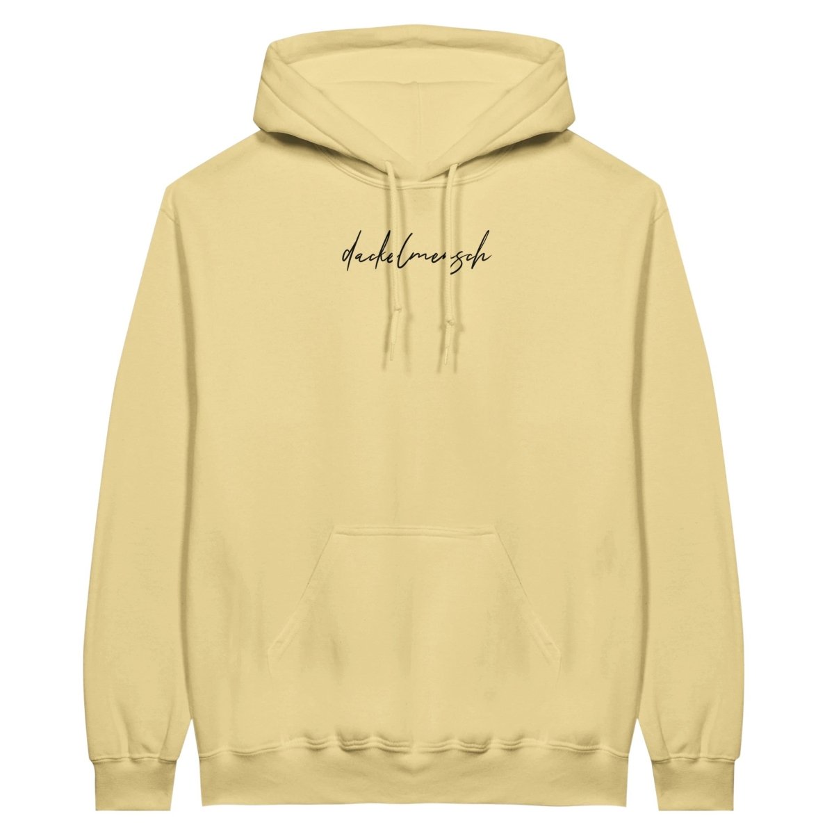 Dackel Hoodie "Dackelmensch" Unisex Pullover - Motiv schwarz - yellow haze