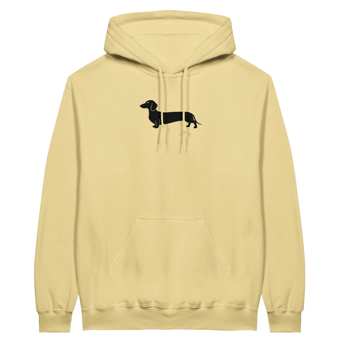 Dackel Hoodie "Pablo" Unisex Pullover - Motiv groß schwarz - yellow haze