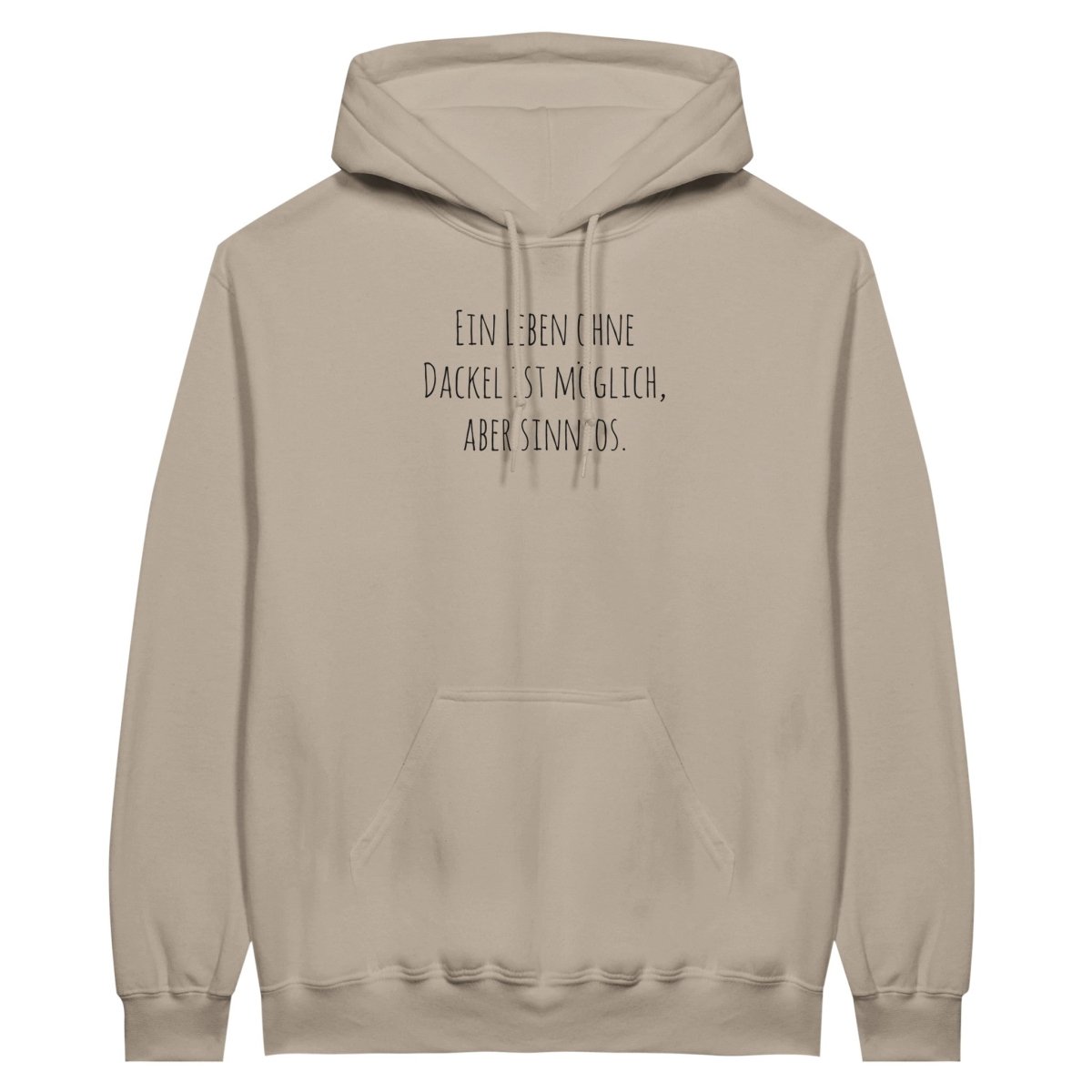 Dackel Hoodie "Sinnlos" Unisex Pullover - Motiv schwarz - cement