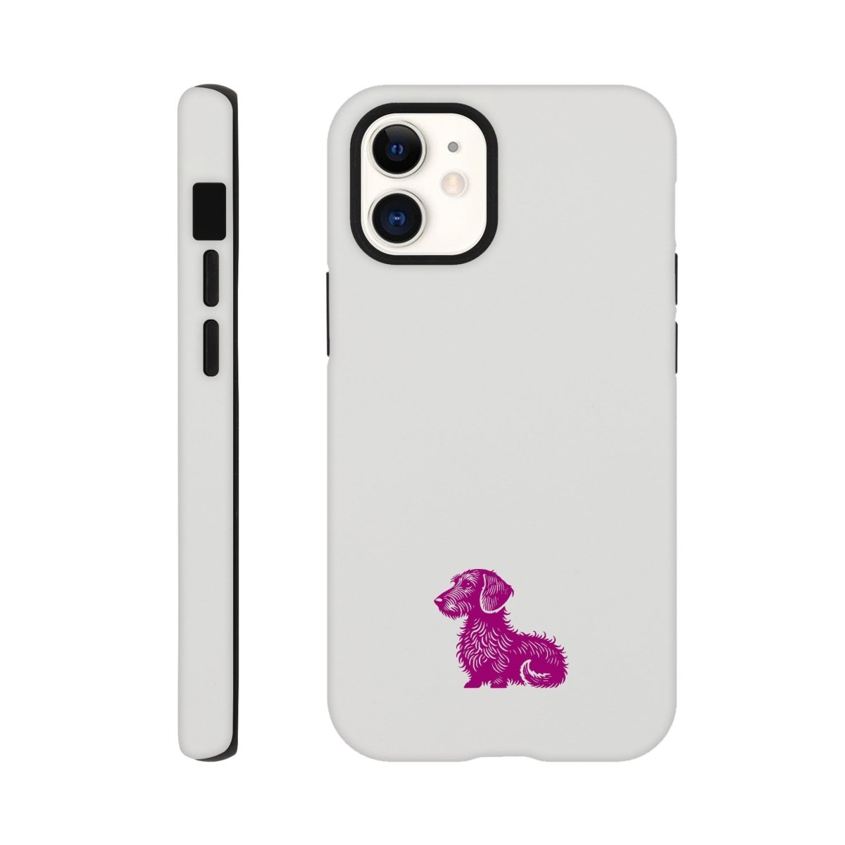 Dackel iPhone Handyhülle "Heidi" - Lila unten - iPhone 12 Mini