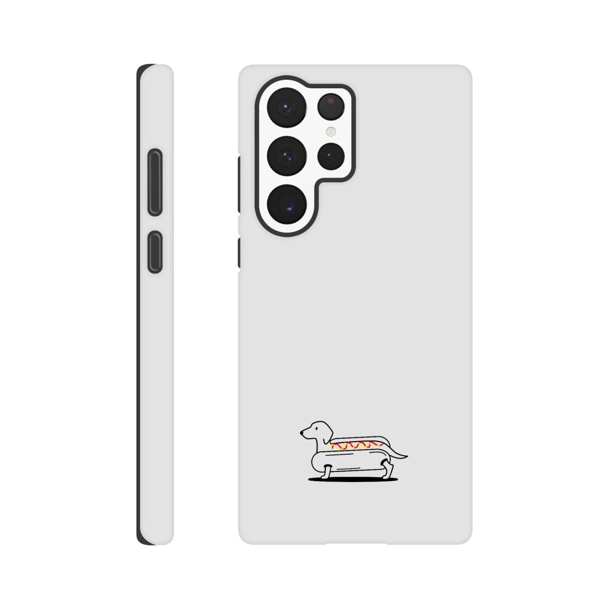 Dackel Samsung Handyhülle "Hot-Dog" - Schwarz unten - Galaxy S22 Ultra