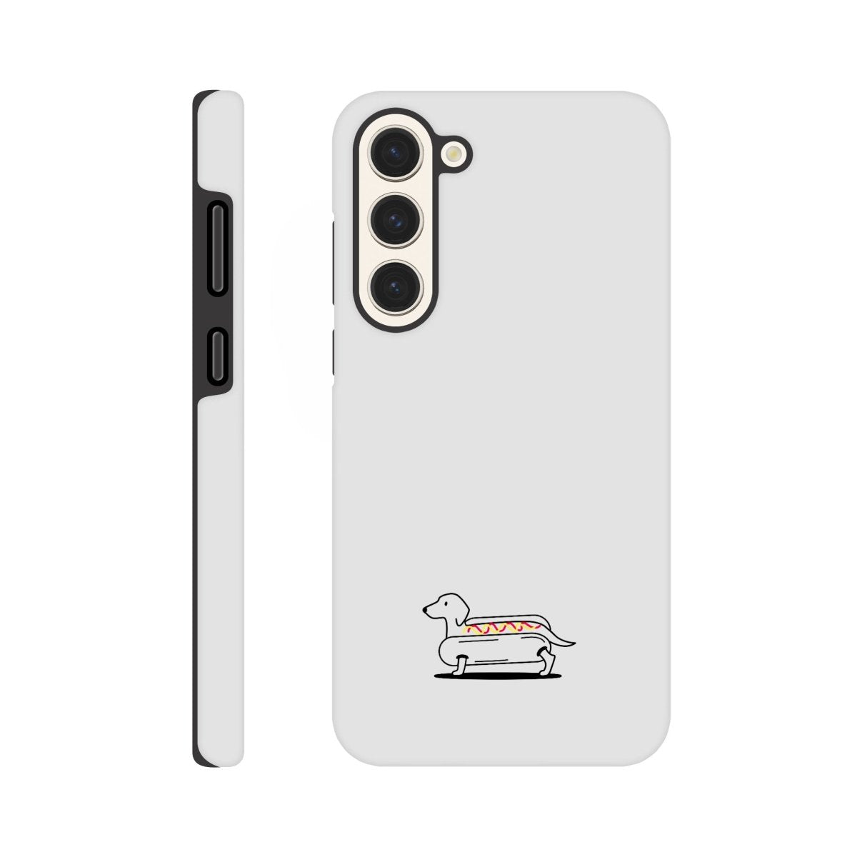 Dackel Samsung Handyhülle "Hot-Dog" - Schwarz unten - Galaxy S23 Plus