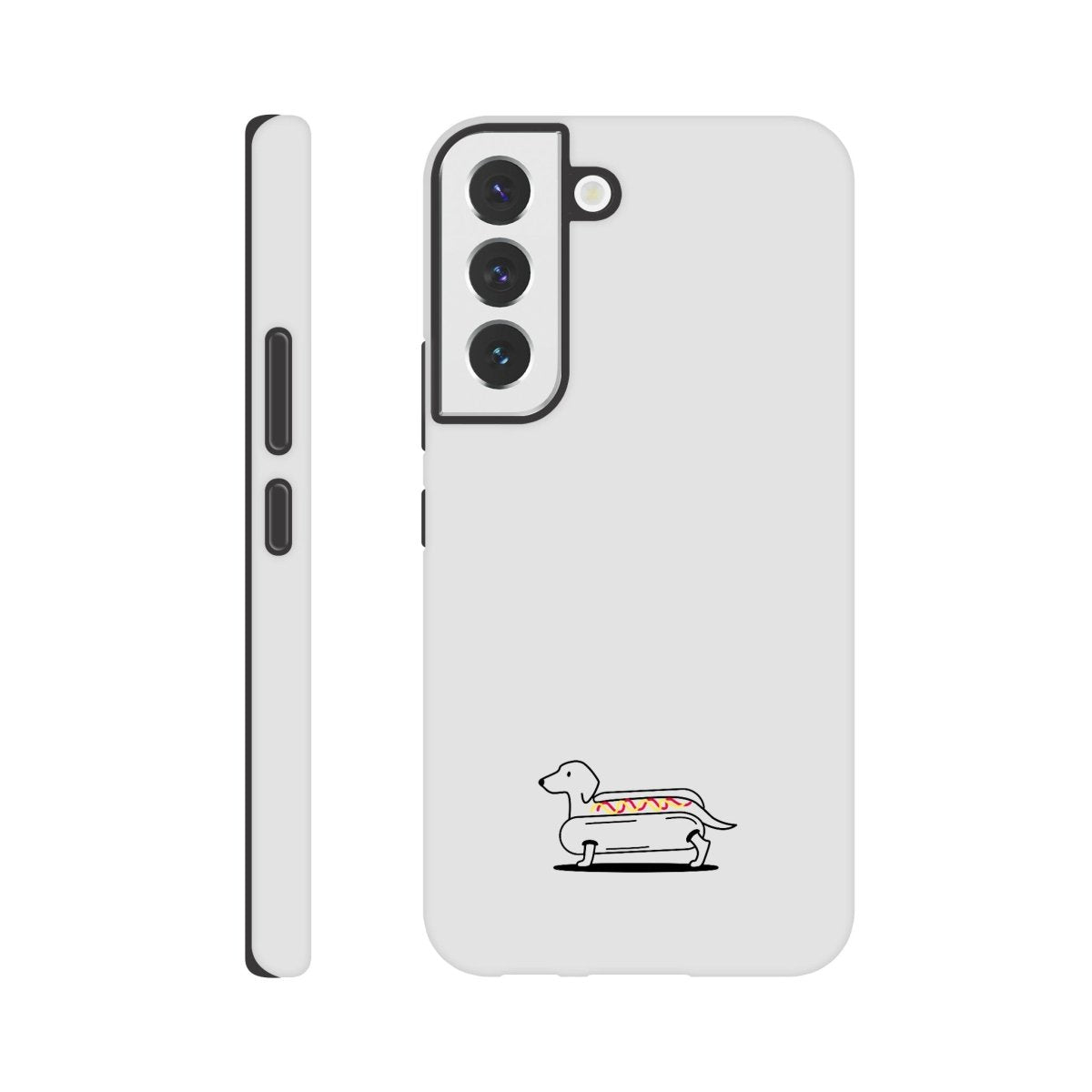 Dackel Samsung Handyhülle "Hot-Dog" - Schwarz unten - Galaxy S22