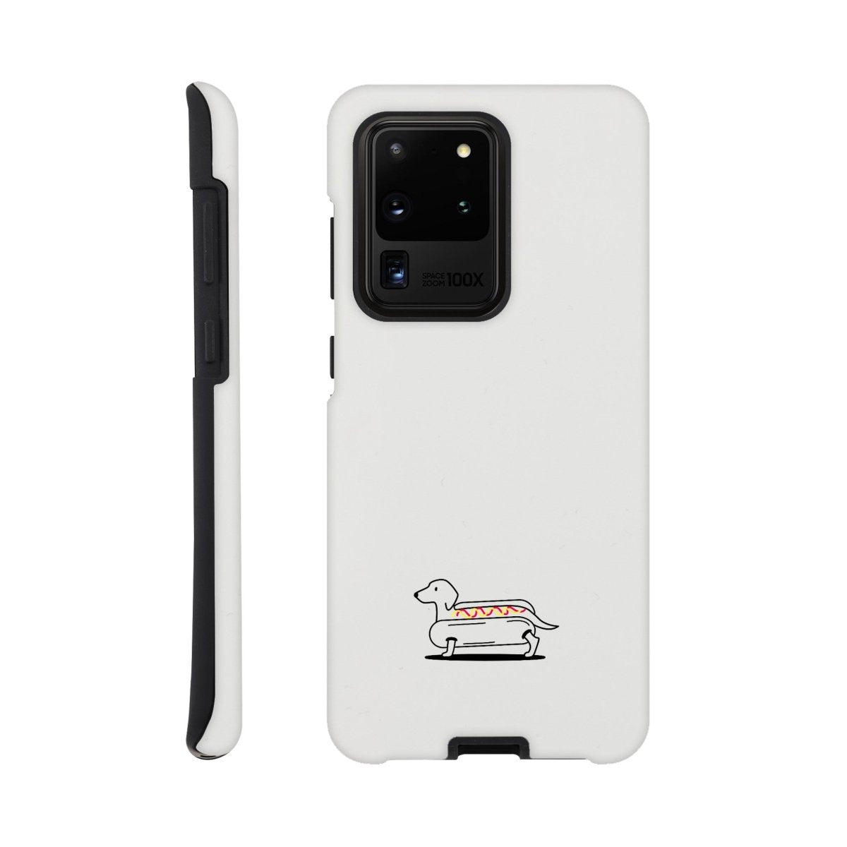 Dackel Samsung Handyhülle "Hot-Dog" - Schwarz unten - Galaxy S20 Ultra