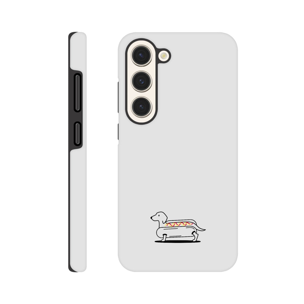 Dackel Samsung Handyhülle "Hot-Dog" - Schwarz unten - Galaxy S23