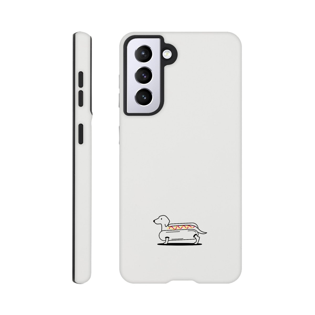 Dackel Samsung Handyhülle "Hot-Dog" - Schwarz unten - Galaxy S21
