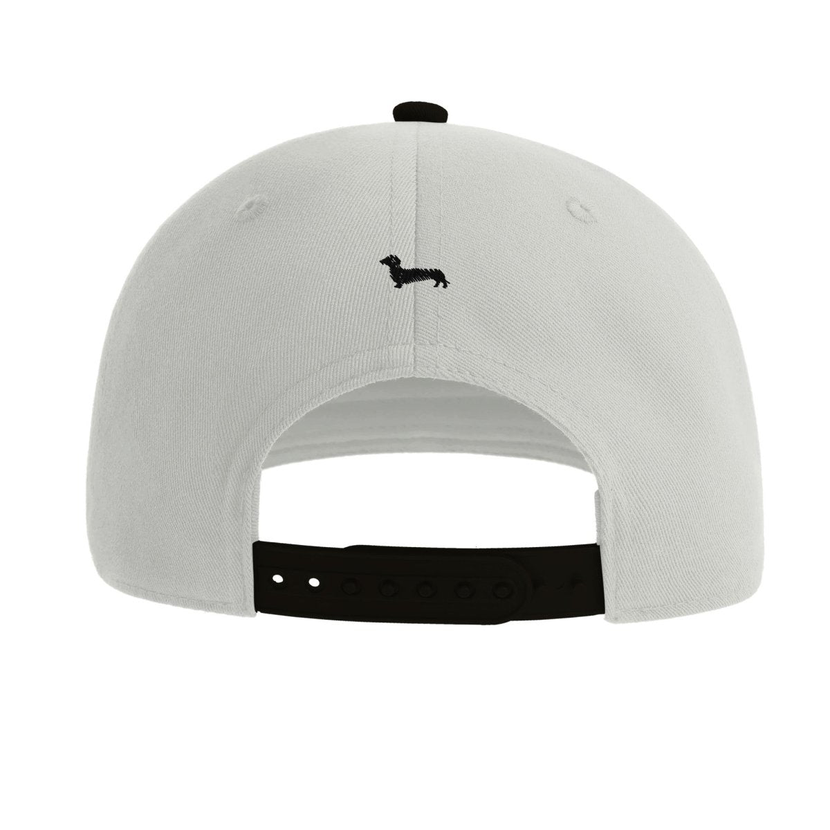 Dackel Snapback Cap - Schwarz Weiß -