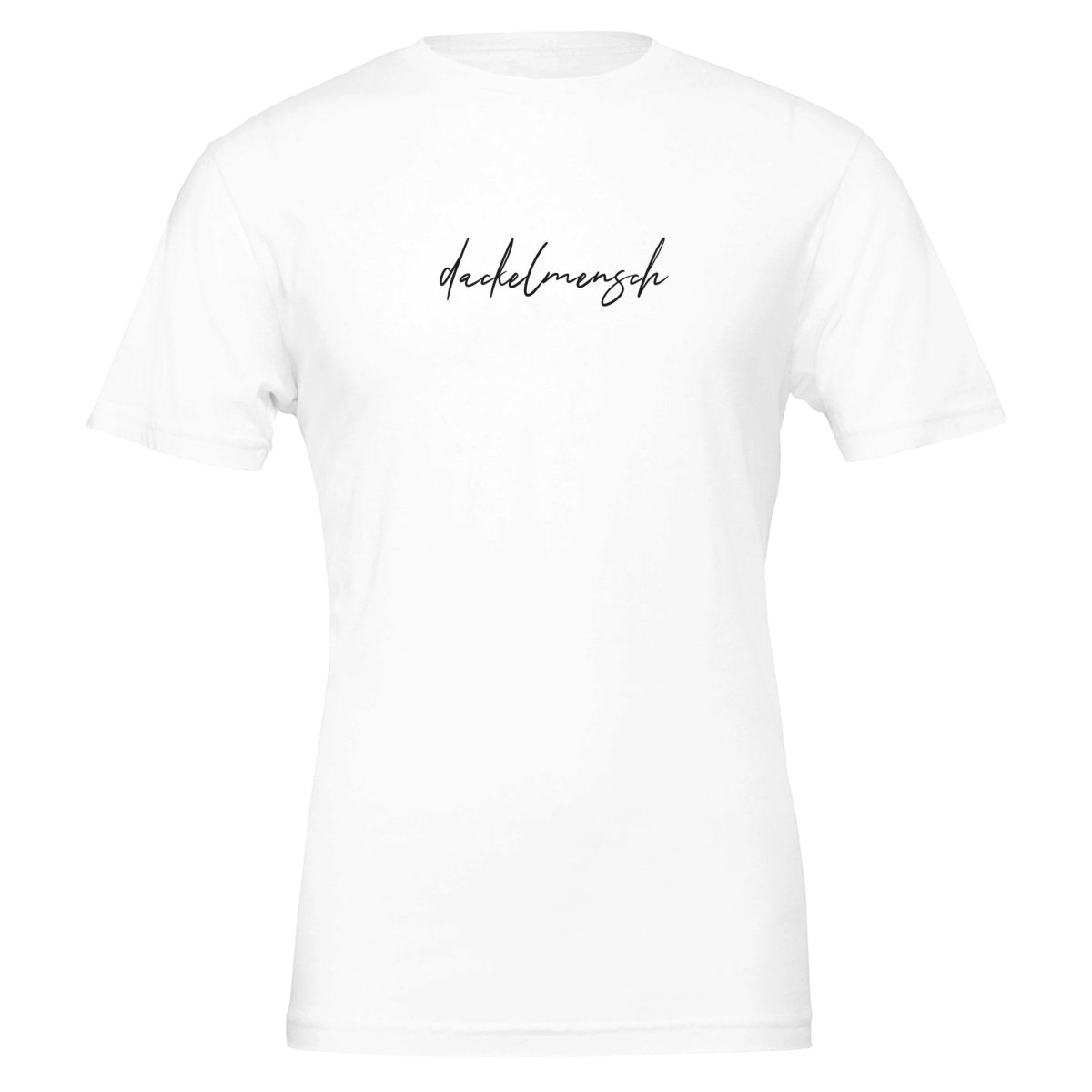 Dackel Unisex T-Shirt "Dackelmensch" - Motiv schwarz - White
