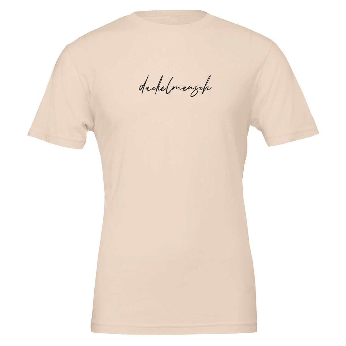 Dackel Unisex T-Shirt "Dackelmensch" - Motiv schwarz - Soft Pink
