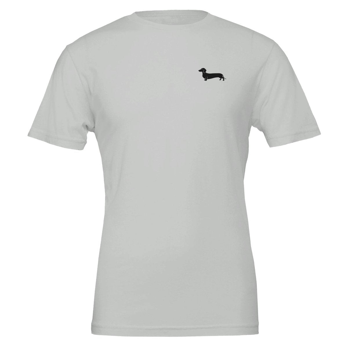 Dackel Unisex T-Shirt "Pablo" mit Rundhalsausschnitt - Motiv schwarz - Silver