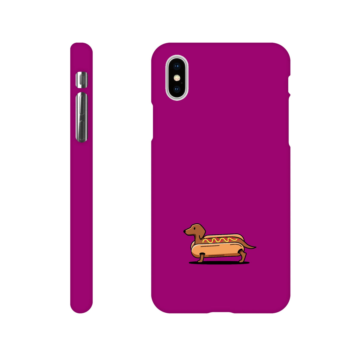 Dackel iPhone Handyhülle „Hot Dog“ - iPhone XS Lila