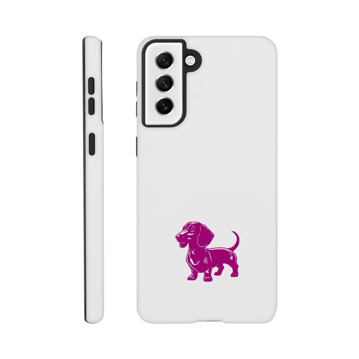 Samsung Dackel Handyhülle "Gustav" - Lila unten - Galaxy S21 Plus