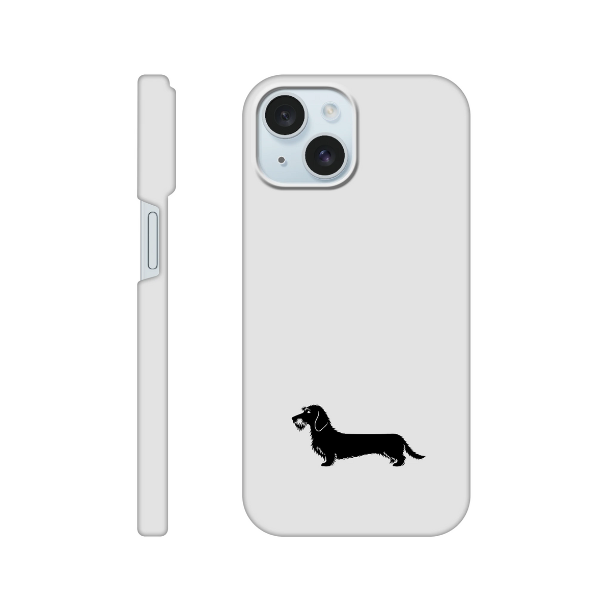 Rauhaardackel iPhone Handyhülle „Rosi“ - iPhone 15 Weiß