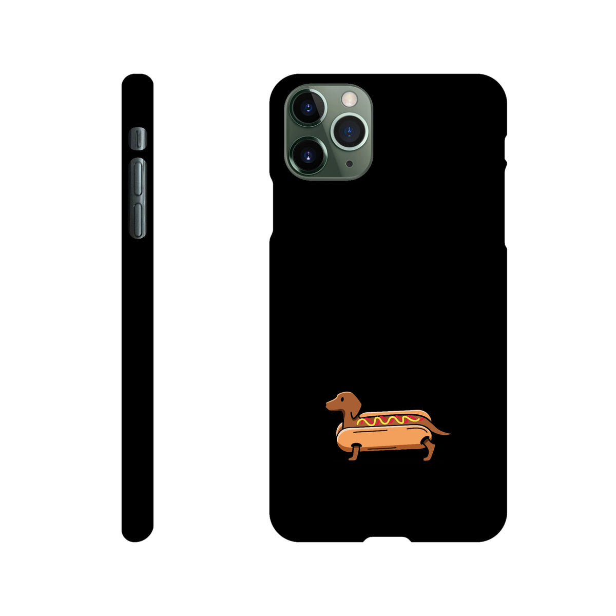 Dackel iPhone Handyhülle „Hot Dog“ - iPhone 11 Pro Max Schwarz