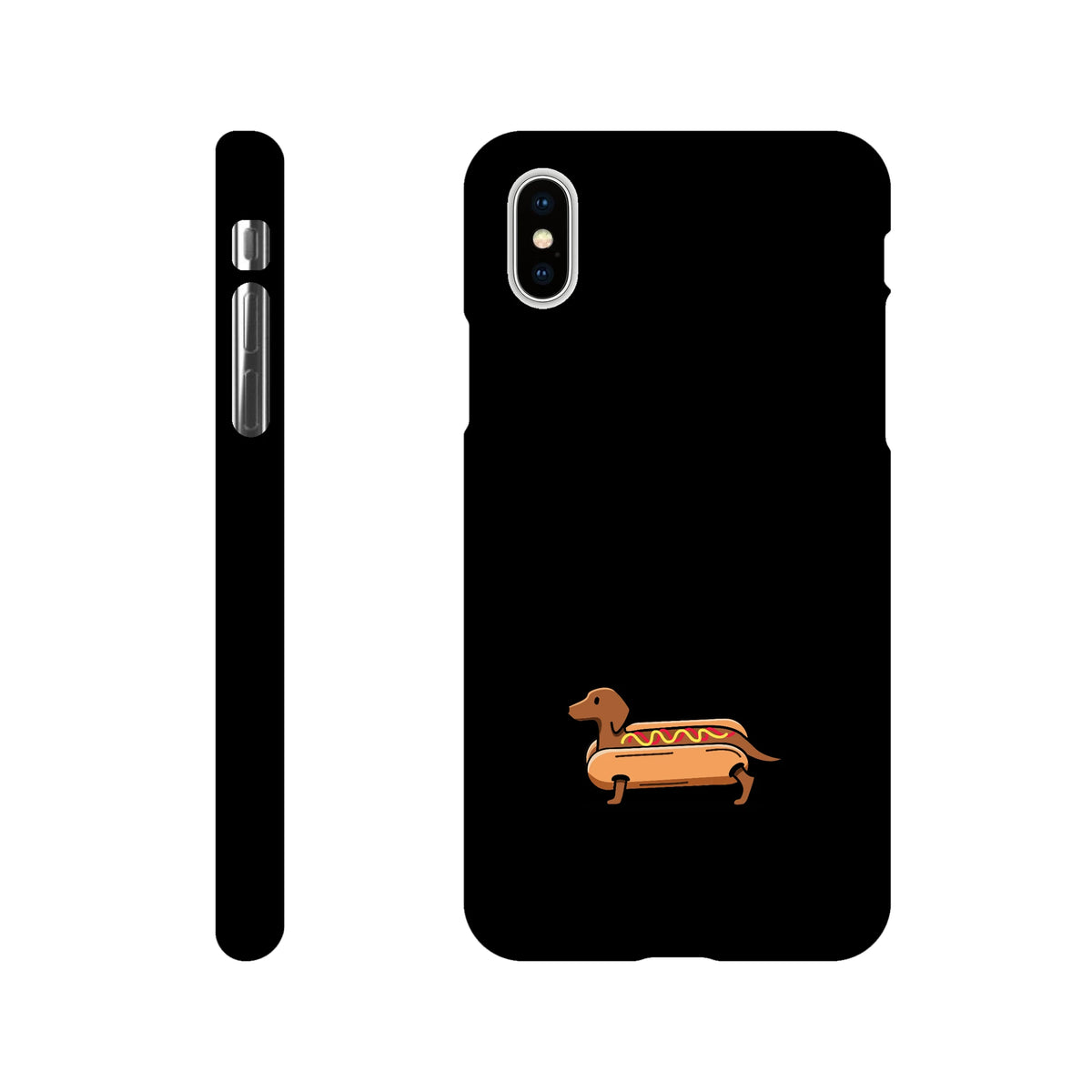 Dackel iPhone Handyhülle „Hot Dog“ - iPhone XS Schwarz