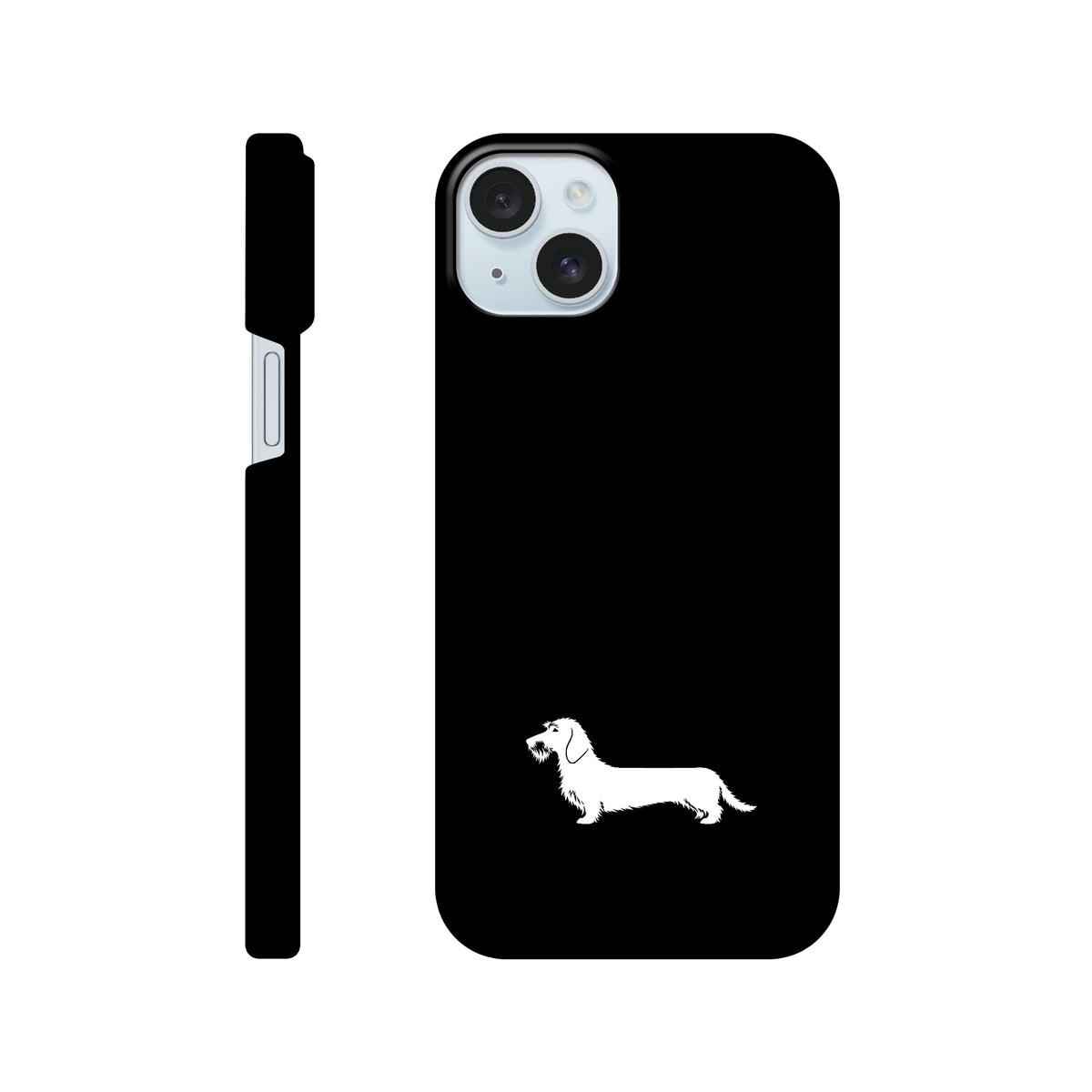 Rauhaardackel iPhone Handyhülle „Rosi“ - iPhone 15 Plus Schwarz
