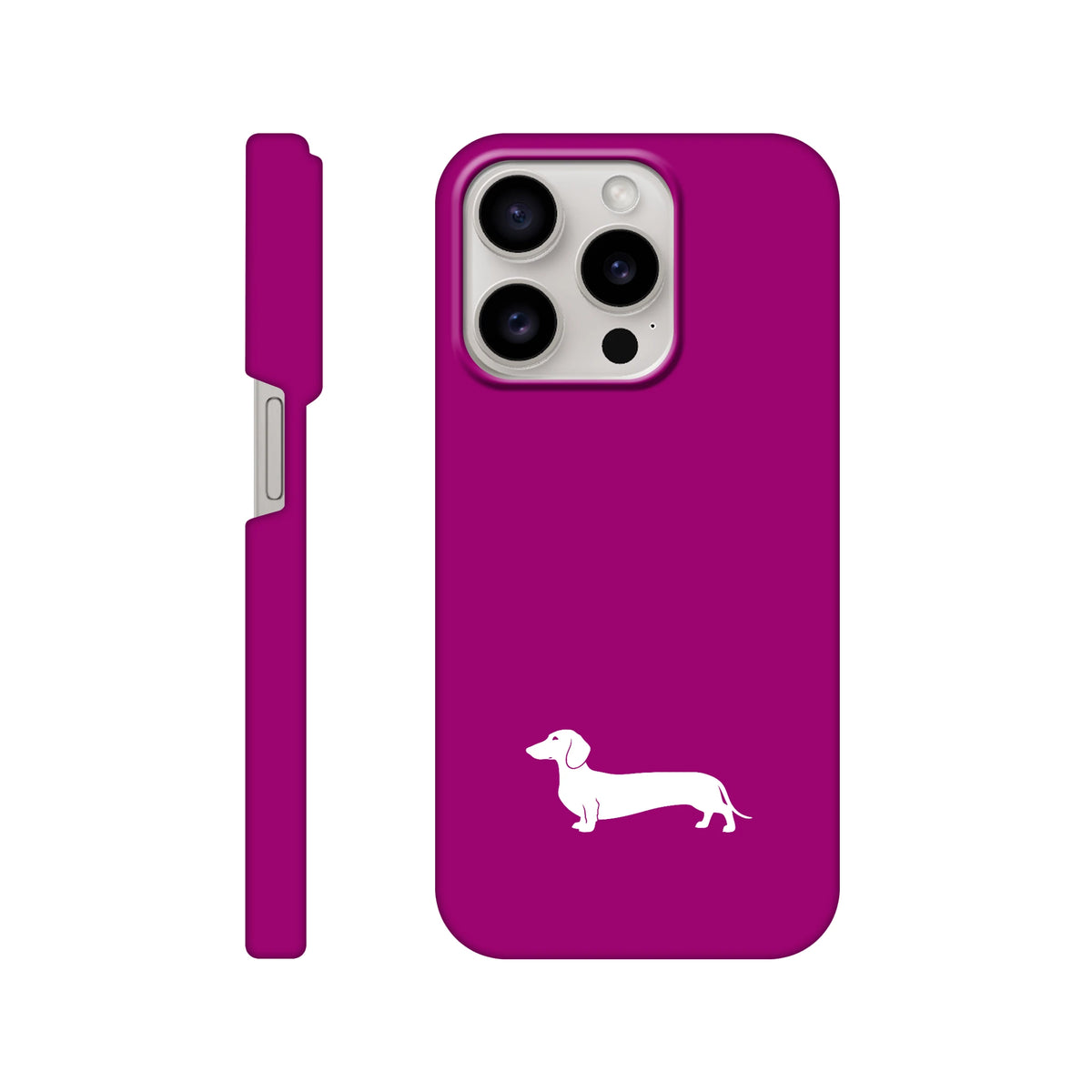 Kurzhaardackel iPhone Handyhülle „Pablo“ - iPhone 15 Pro Lila