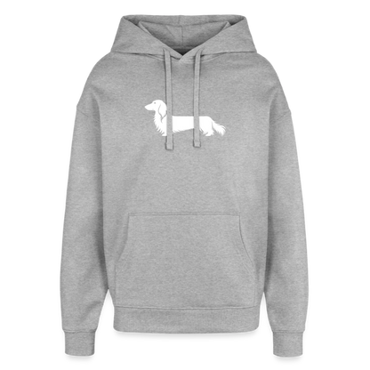 Langhaardackel Hoodie "Finn" - Unisex - Grau meliert