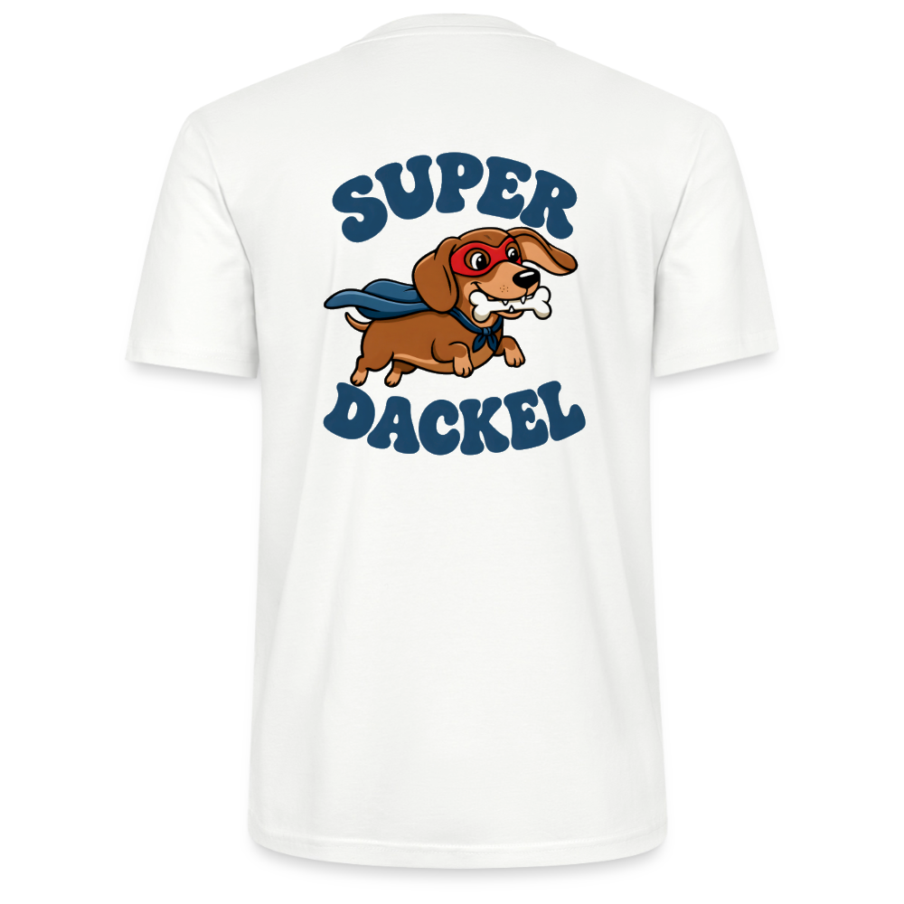 Dackel T-Shirt „Super Dackel“ mit Backprint – Unisex -