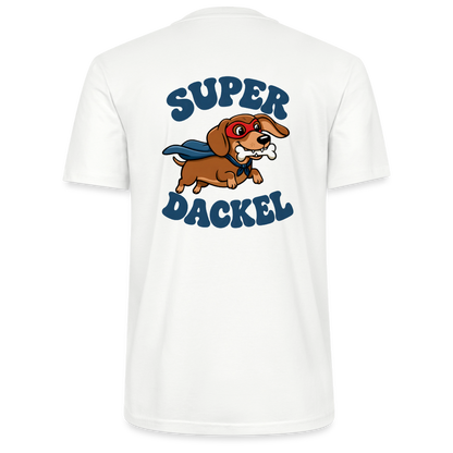 Dackel T-Shirt „Super Dackel“ mit Backprint – Unisex -