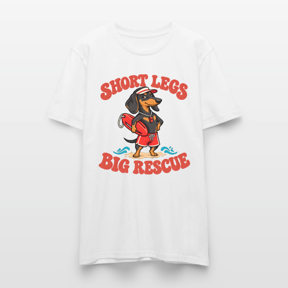 Dackel T-Shirt „Short Legs Big Rescue“ – Unisex - Weiß