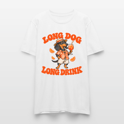 Dackel T-Shirt „Long Dog Long Drink“ – Unisex - Weiß