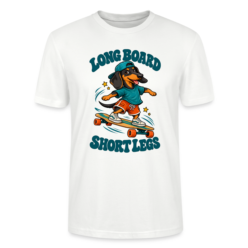 Dackel T-Shirt „Long Board Short Legs“ – Unisex - Weiß
