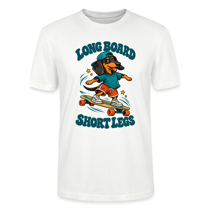 Dackel T-Shirt „Long Board Short Legs“ – Unisex - Weiß