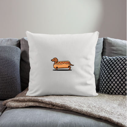 Dackel Kissen "Hot Dog" - Weiß - Naturweiß 