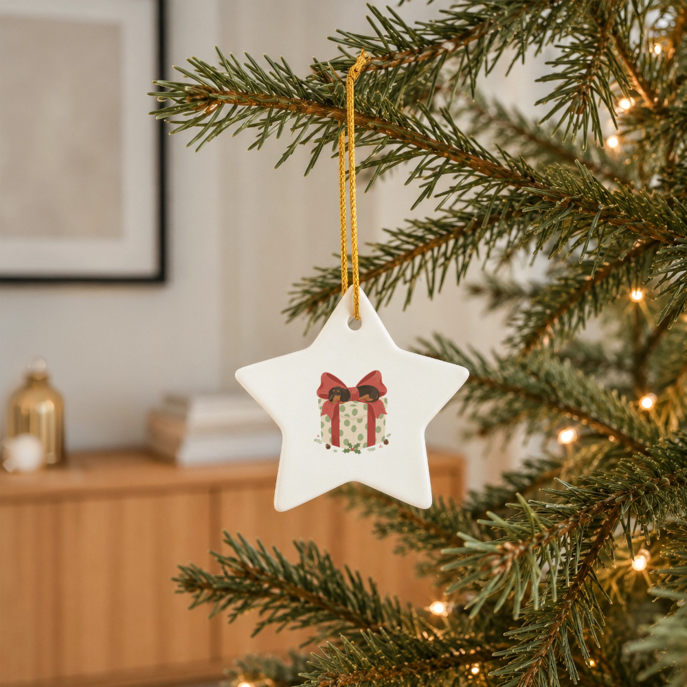 Keramik-Stern Weihnachtsbaumanhänger -