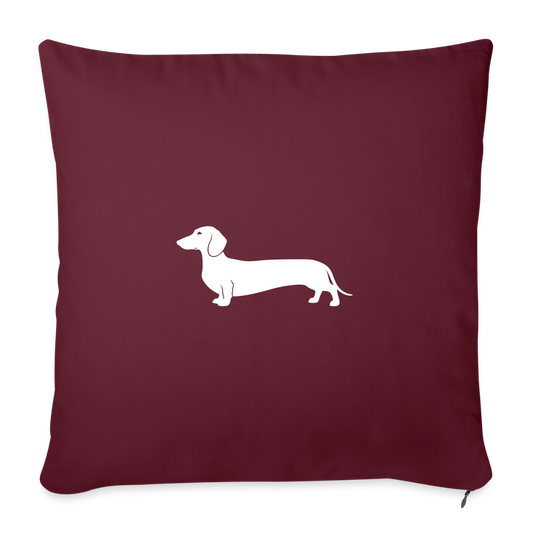Dackel Kissen "Pablo" Weiß - Magenta - Burgunderrot