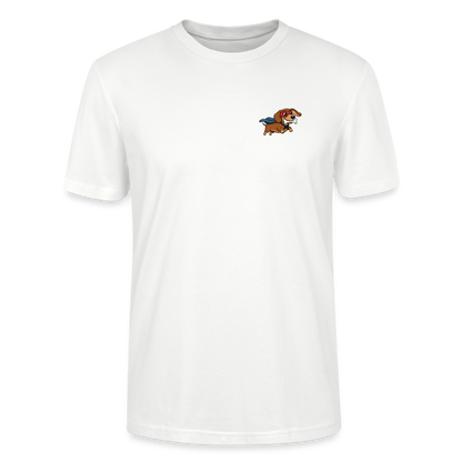 Dackel T-Shirt „Super Dackel“ mit Backprint – Unisex - Weiß