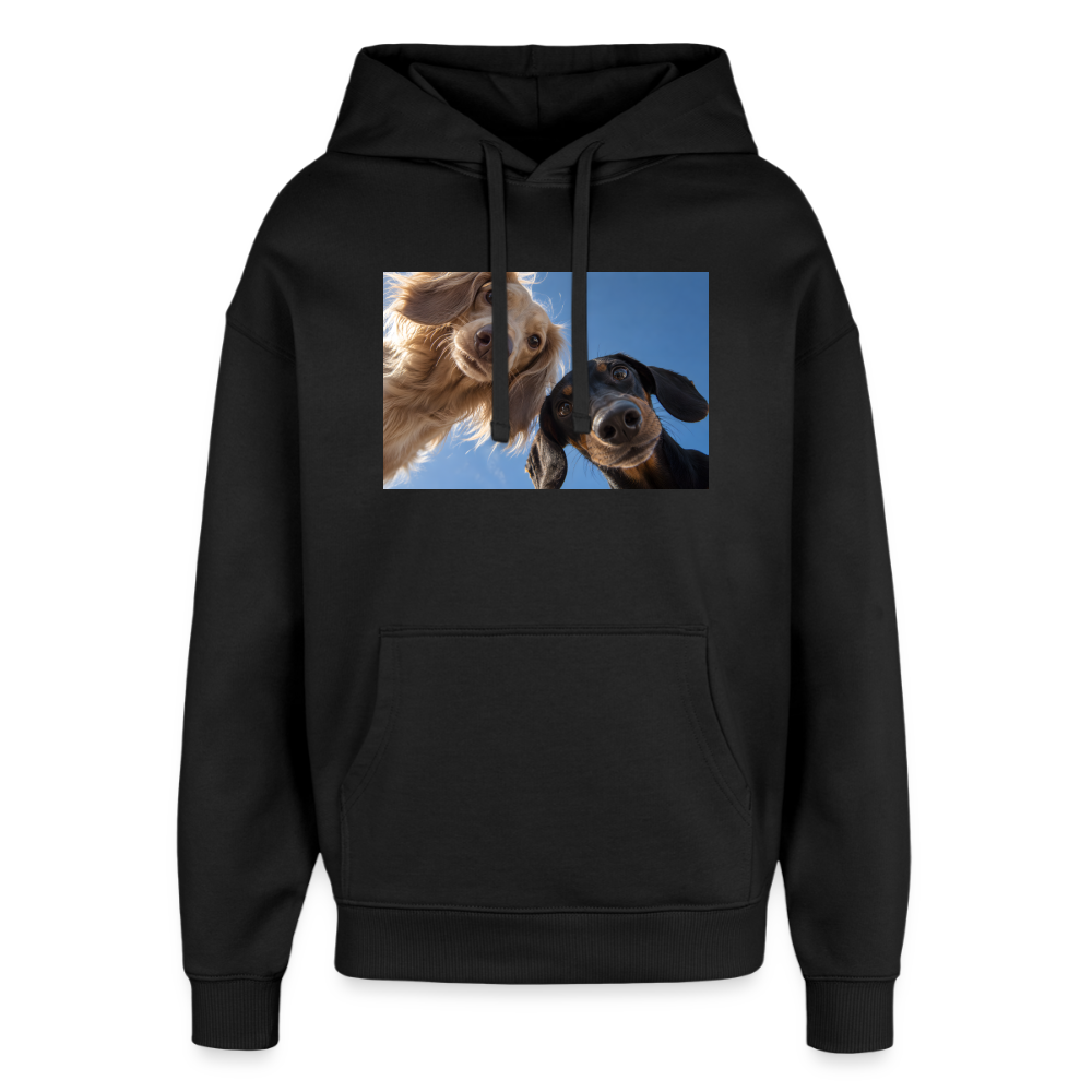 Dackel Hoodie „Selfie“ - Unisex - Schwarz