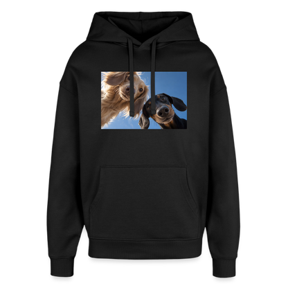 Dackel Hoodie „Selfie“ - Unisex - Schwarz