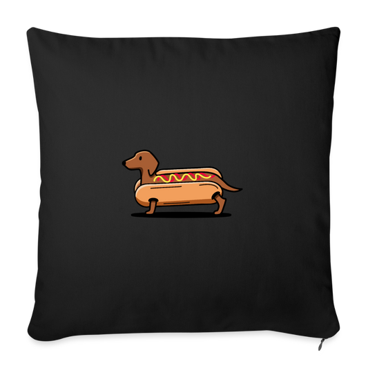 Dackel Kissen "Hot Dog" - Schwarz - Schwarz