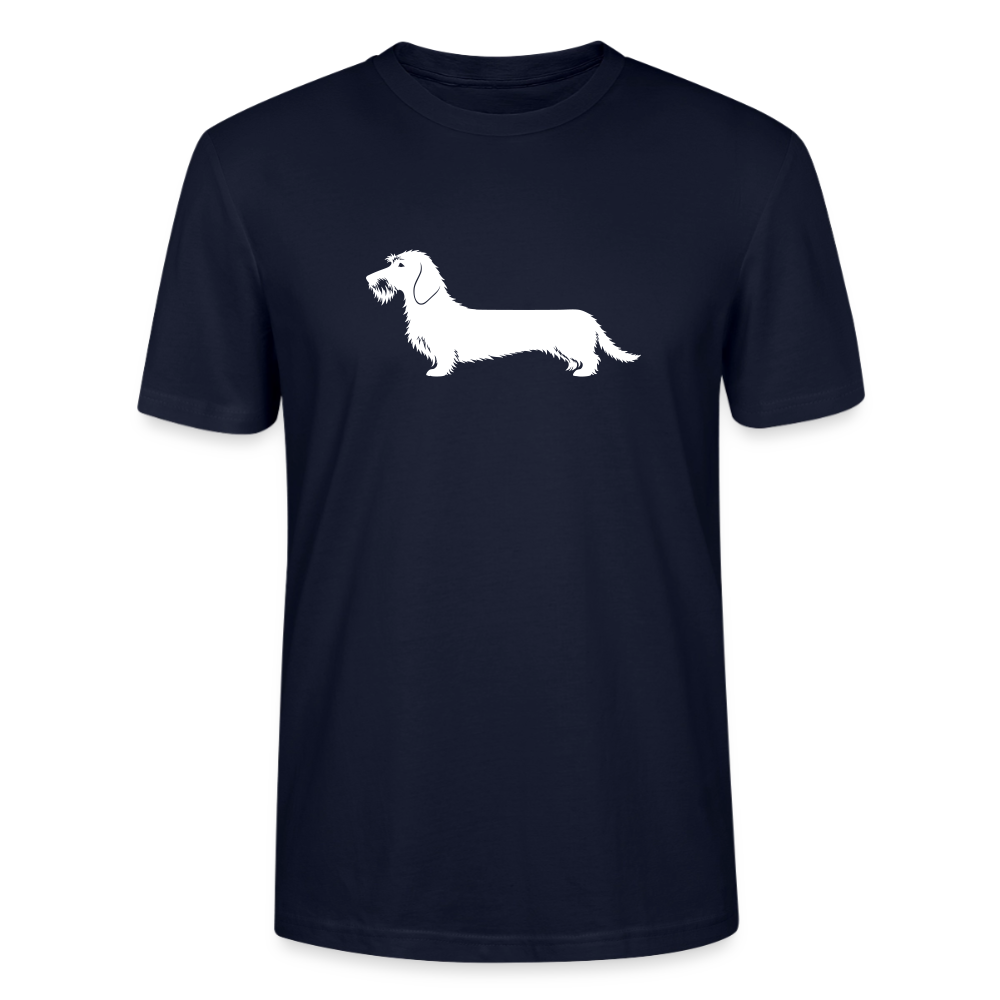 Rauhaardackel T-Shirt „Rosi“ - Unisex, großes Motiv - Navy