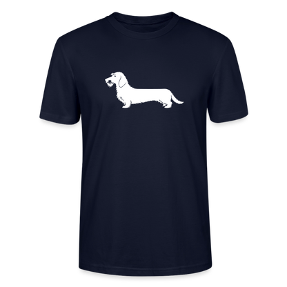 Rauhaardackel T-Shirt „Rosi“ - Unisex, großes Motiv - Navy