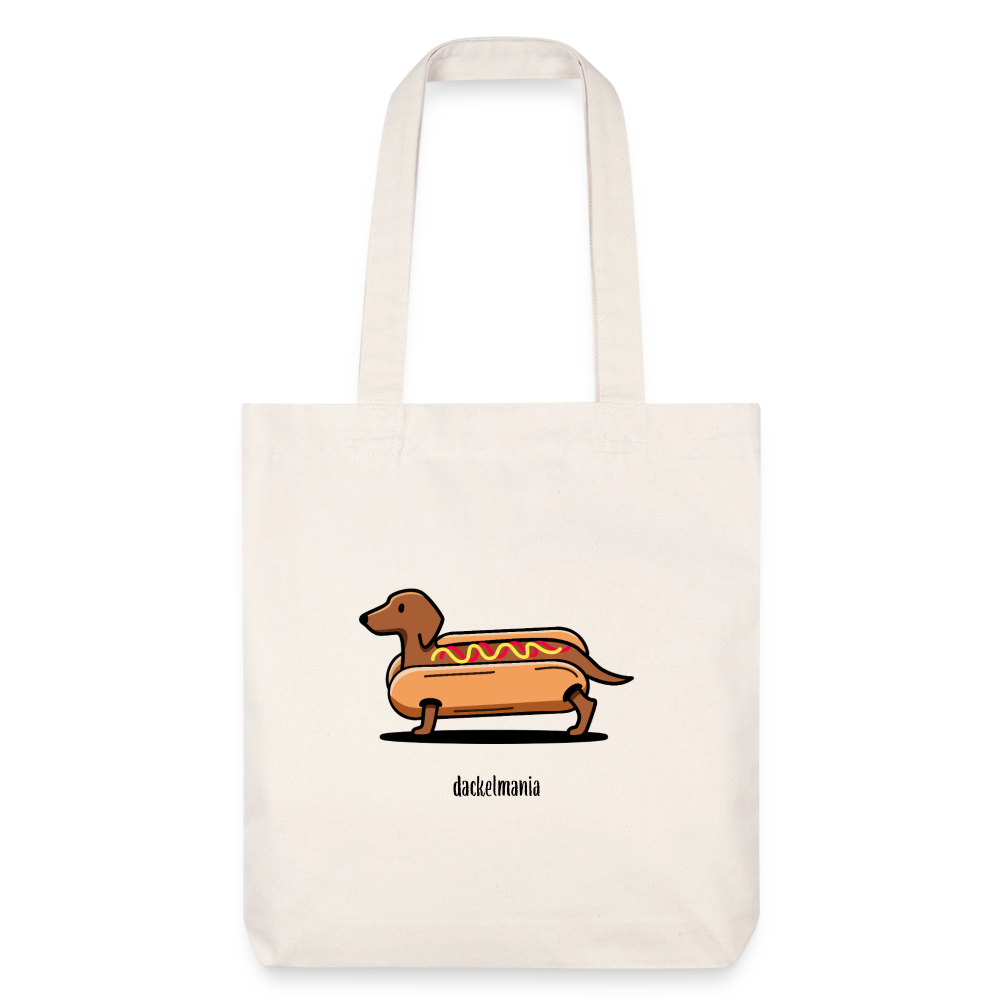 Dackel Jutebeutel „Hot Dog“ - Naturweiß One size