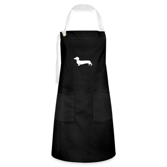 Dackel Schürze "Pablo" - Schwarz - Schwarz/Weiß
