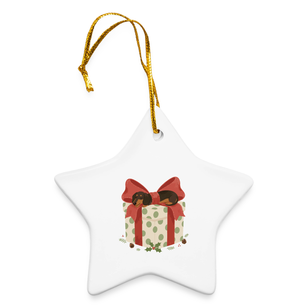 Keramik-Stern Weihnachtsbaumanhänger - Weiß One size