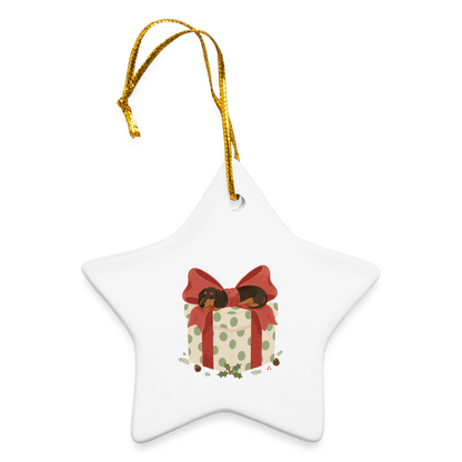 Keramik-Stern Weihnachtsbaumanhänger - Weiß One size