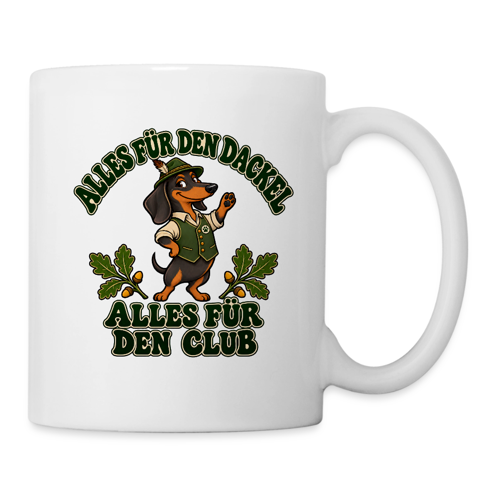Dackel Tasse „Alles für den Dackel, alles für den Club“ - Weiß One size