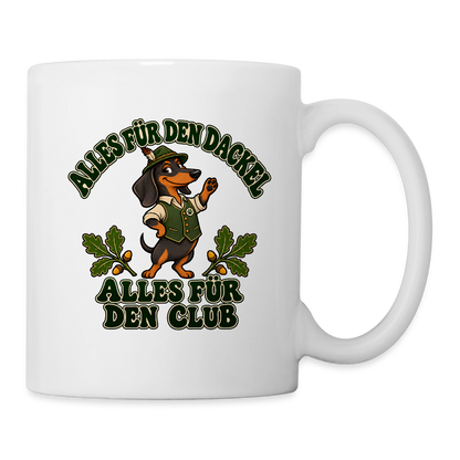 Dackel Tasse „Alles für den Dackel, alles für den Club“ - Weiß One size