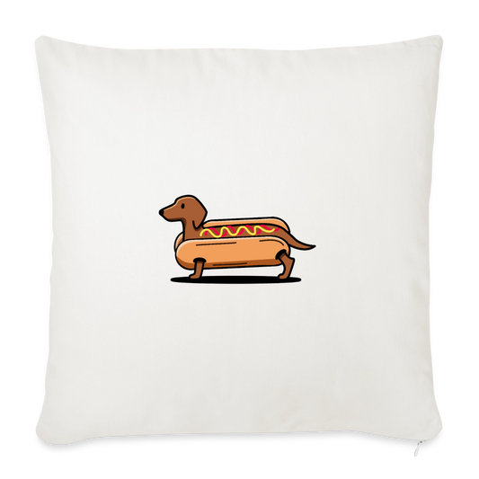 Dackel Kissen "Hot Dog" - Weiß - Naturweiß 