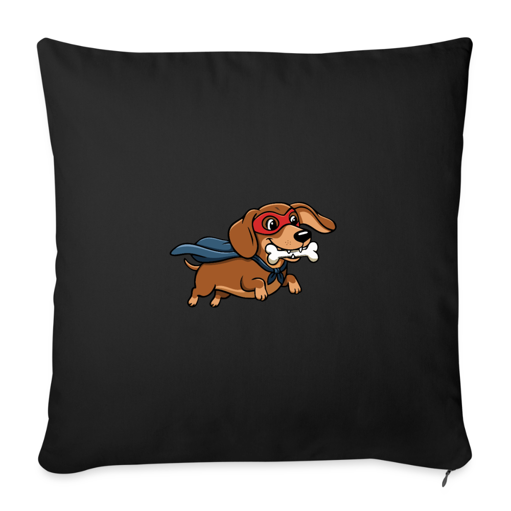 Dackel Kissen "Super Dackel" - Schwarz - Schwarz