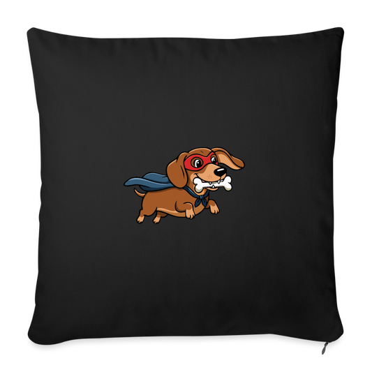 Dackel Kissen "Super Dackel" - Schwarz - Schwarz